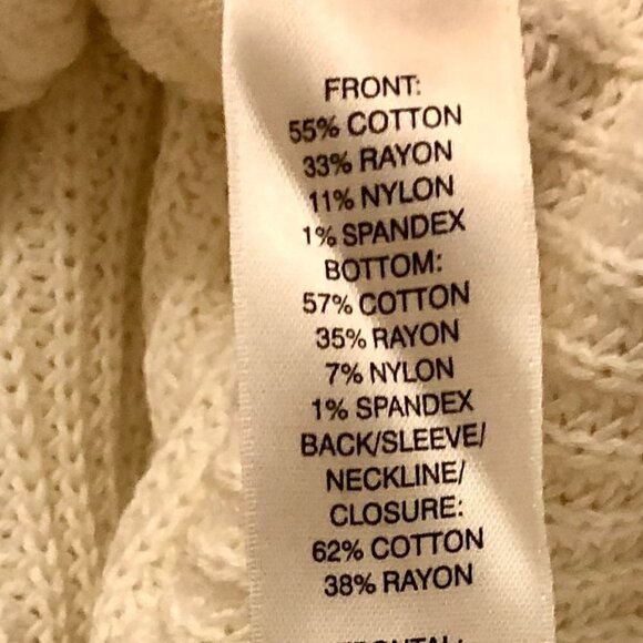 White House Black Market Off White Asymmetrical Zip Up Knit Cardigan Size M - Picture 6 of 11